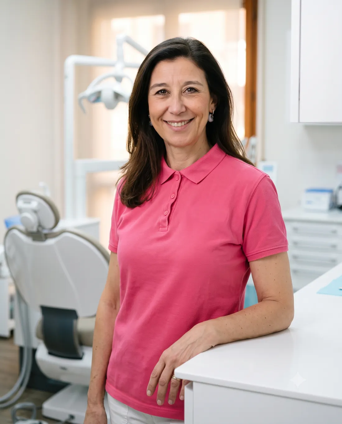 Dottoressa Caterina Comin Chiaramonti nello studio dentistico