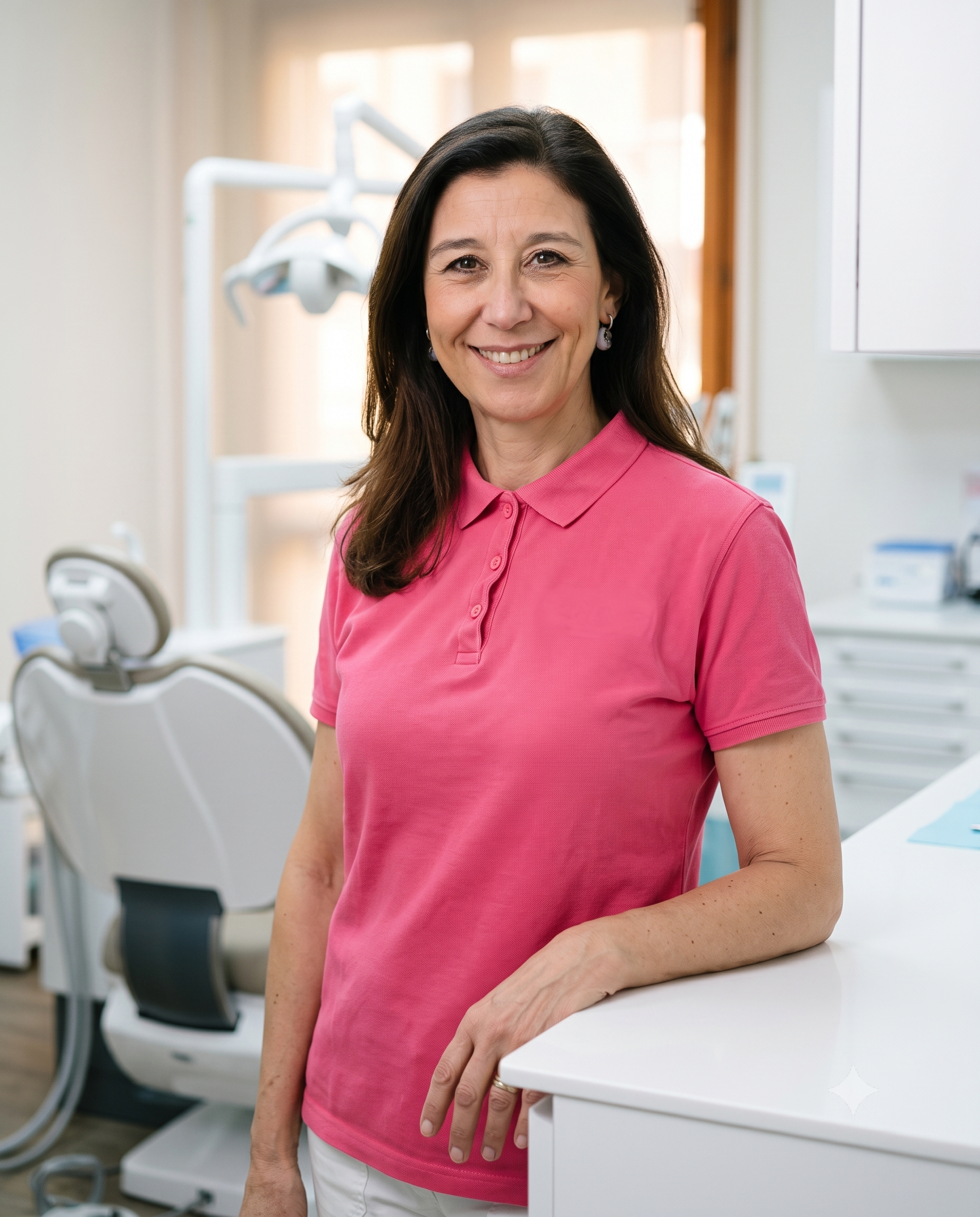 Dottoressa Caterina Comin Chiaramonti nello studio dentistico